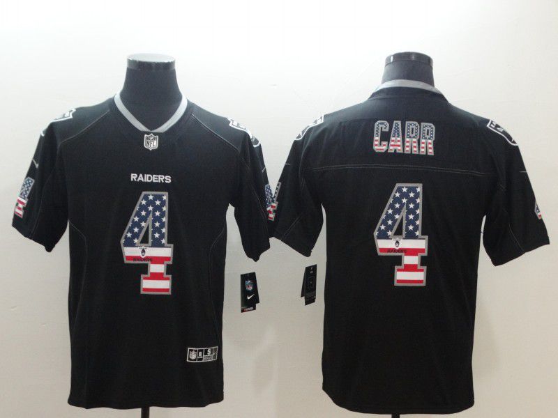 Men Oakland Raiders #4 Carr Nike USA Flag Fashion Black Color Rush Limited NFL Jerseys->san francisco 49ers->NFL Jersey